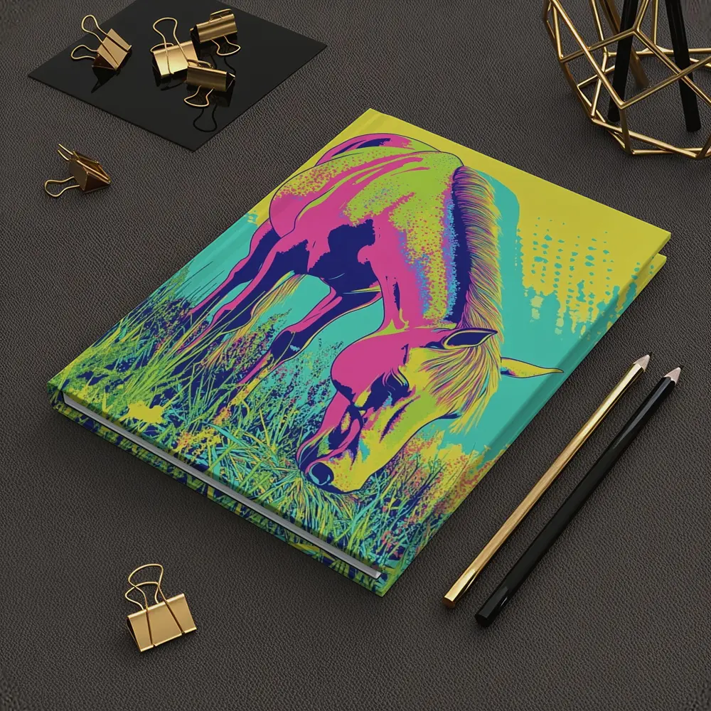 Pop Art Horse Grazing Green Meadow – Notebooks