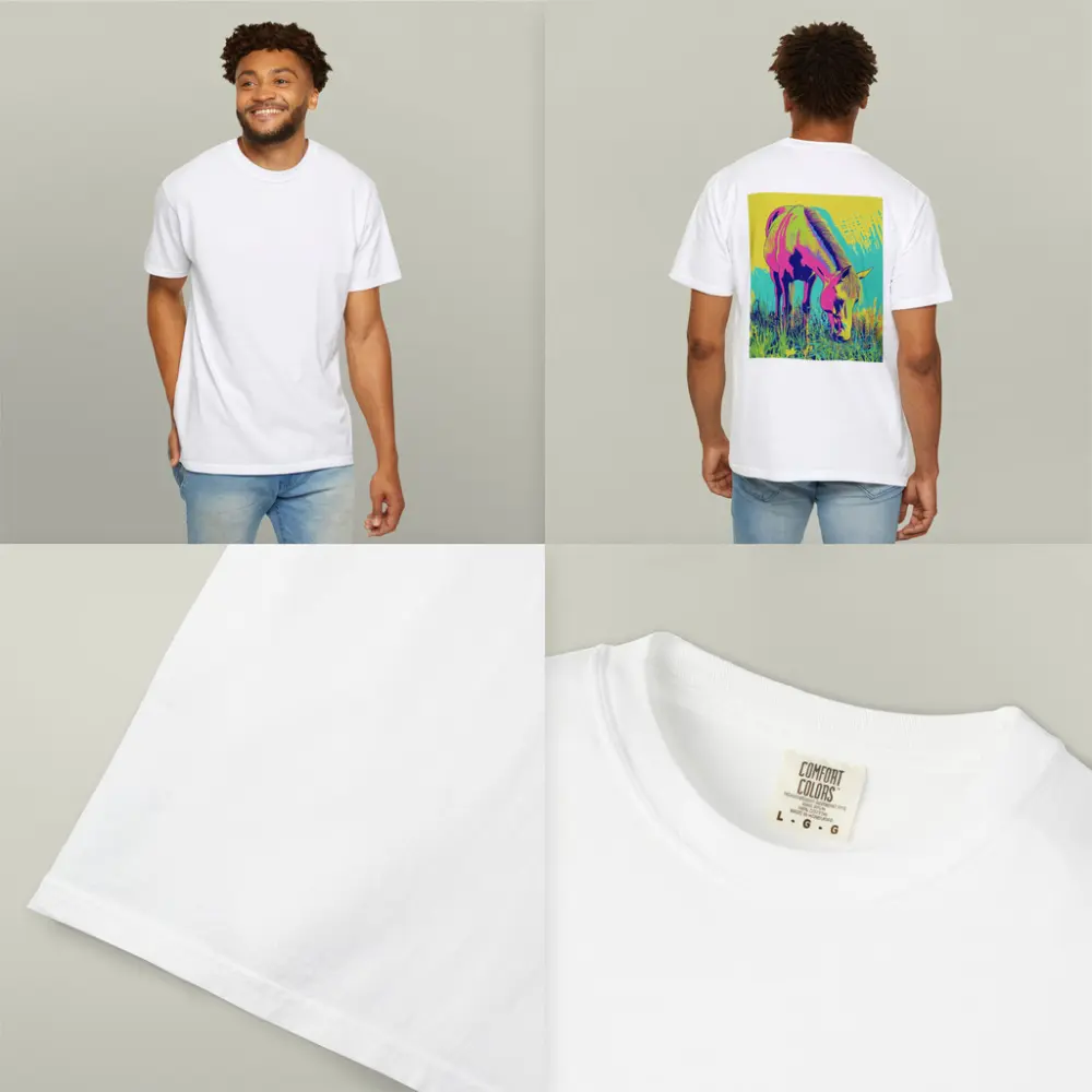 Pop Art Horse Grazing Green Meadow – T-Shirts