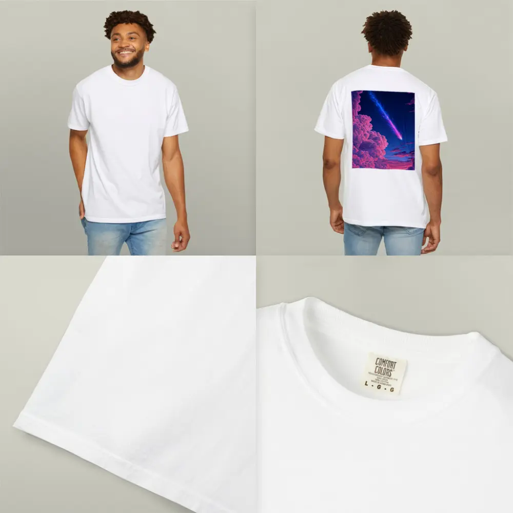 Pixel Art Comet Pink Night Sky – T-Shirts