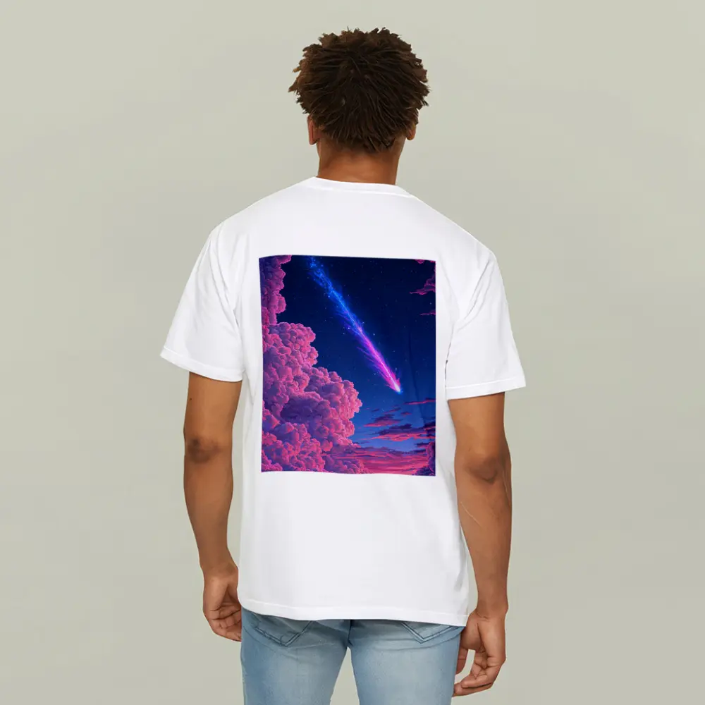 Pixel Art Comet Pink Night Sky – T-Shirts