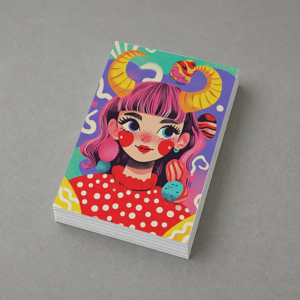 Taurus Girl Colorful Pop Art Illustration – Postcards