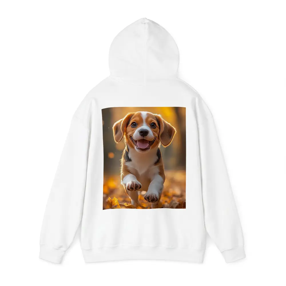 Beagle Puppy Running Autumn Leaves Forest – Hoodies