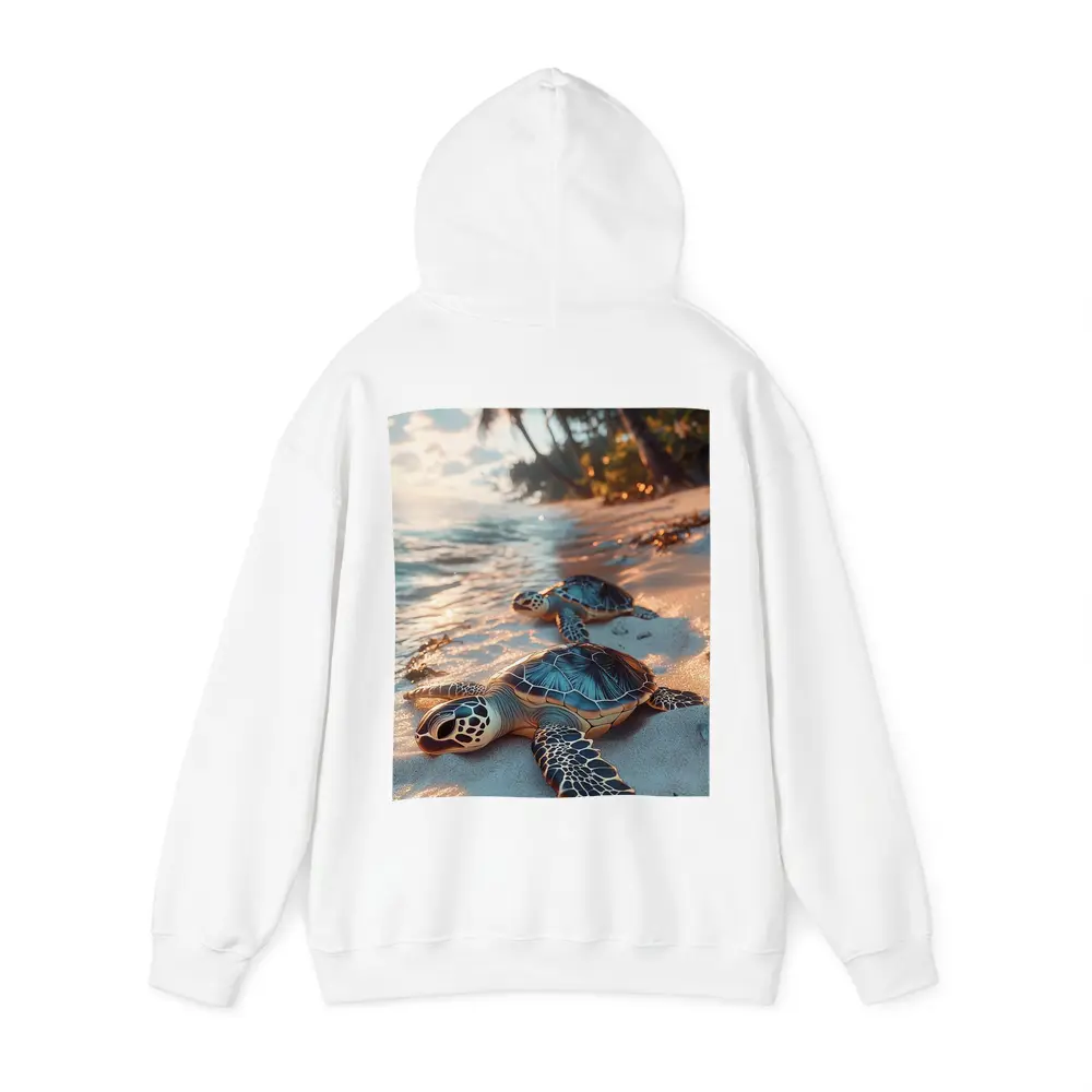 Sea Turtles Resting On Tropical Sandy Beach – Hoodies
