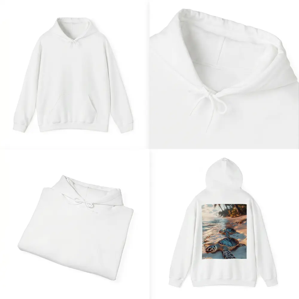 Sea Turtles Resting On Tropical Sandy Beach – Hoodies