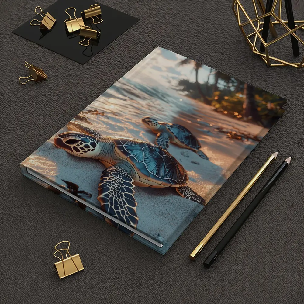 Sea Turtles Resting On Tropical Sandy Beach – Notebooks