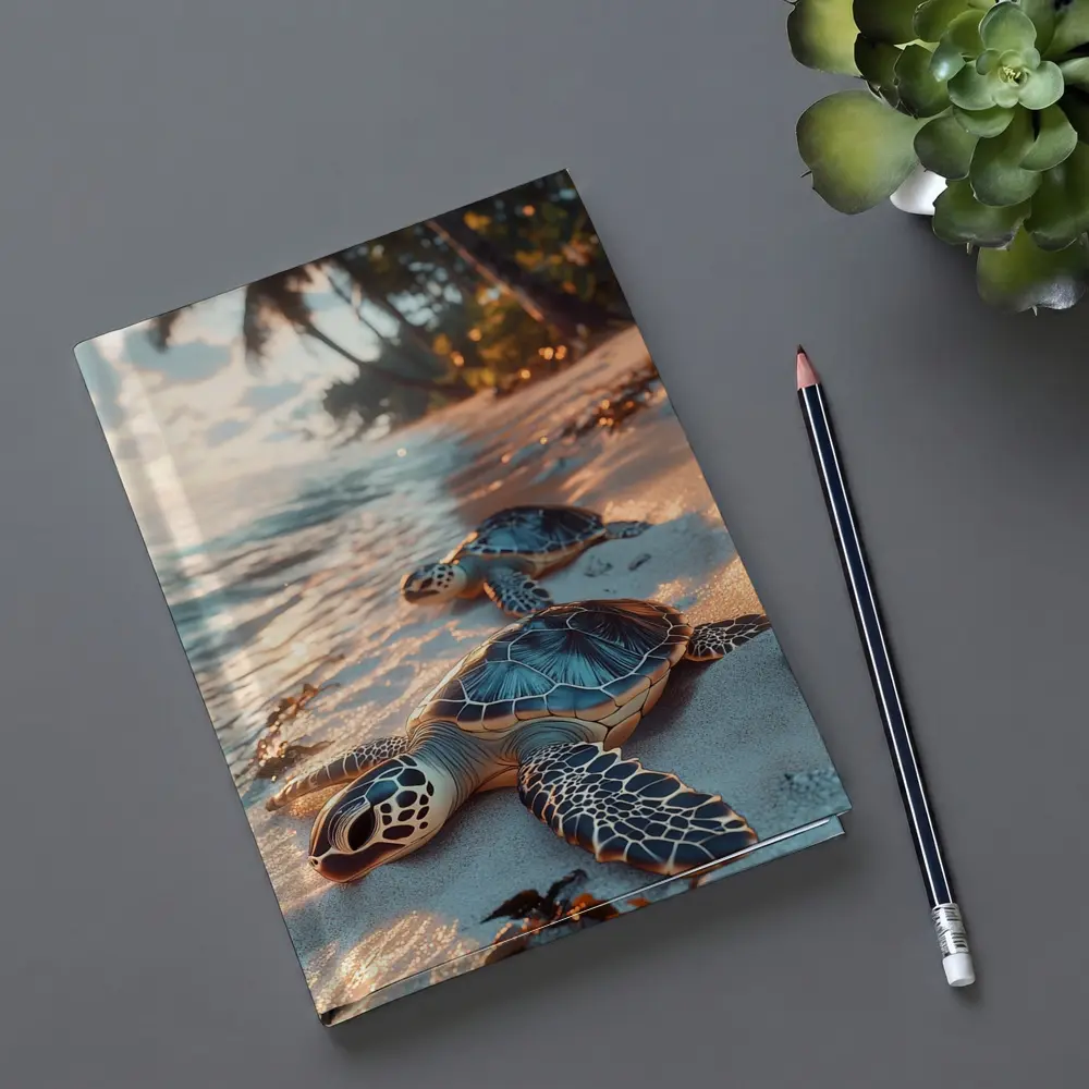 Sea Turtles Resting On Tropical Sandy Beach – Notebooks