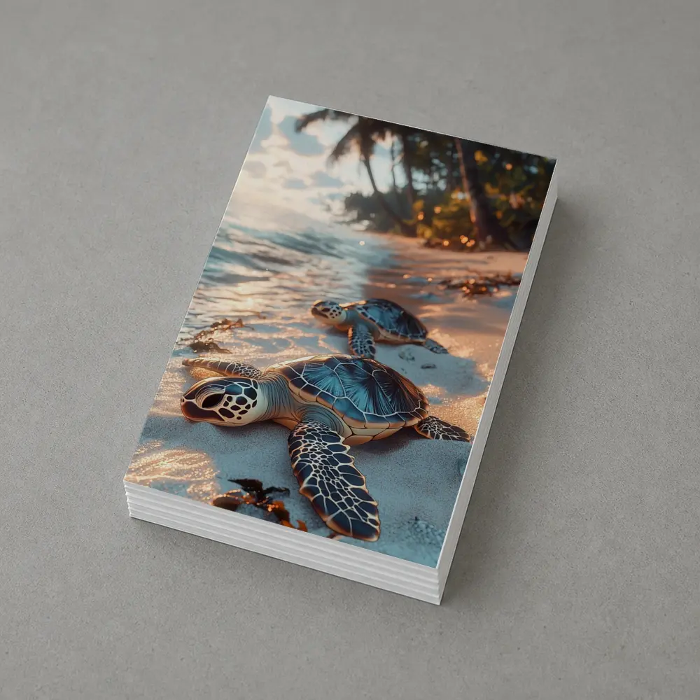 Sea Turtles Resting On Tropical Sandy Beach – Postcards