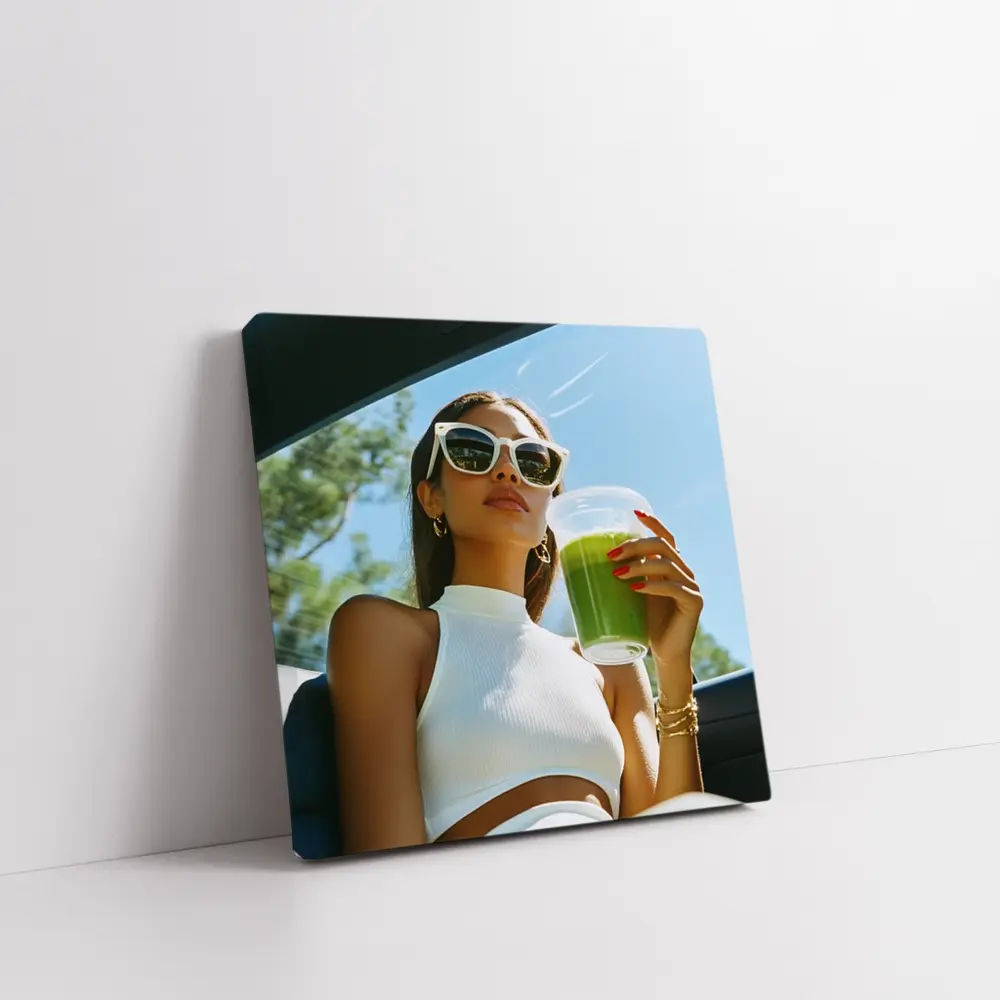 Woman Sunglasses Green Juice Summer Car – Wall Art