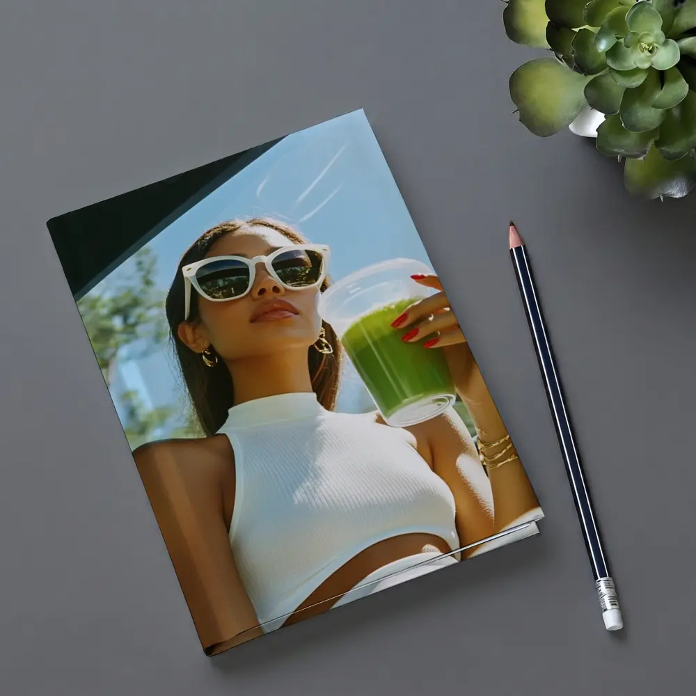 Woman Sunglasses Green Juice Summer Car – Notebooks