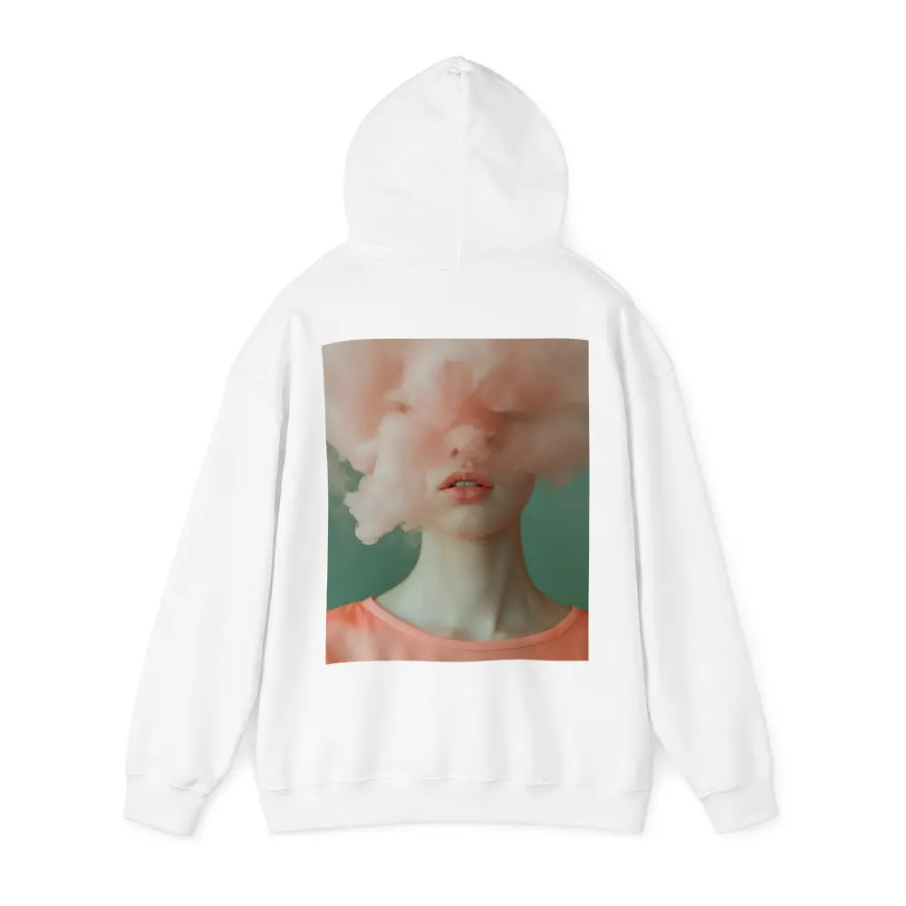 Woman Face Hidden Behind Pink Cloud – Hoodies