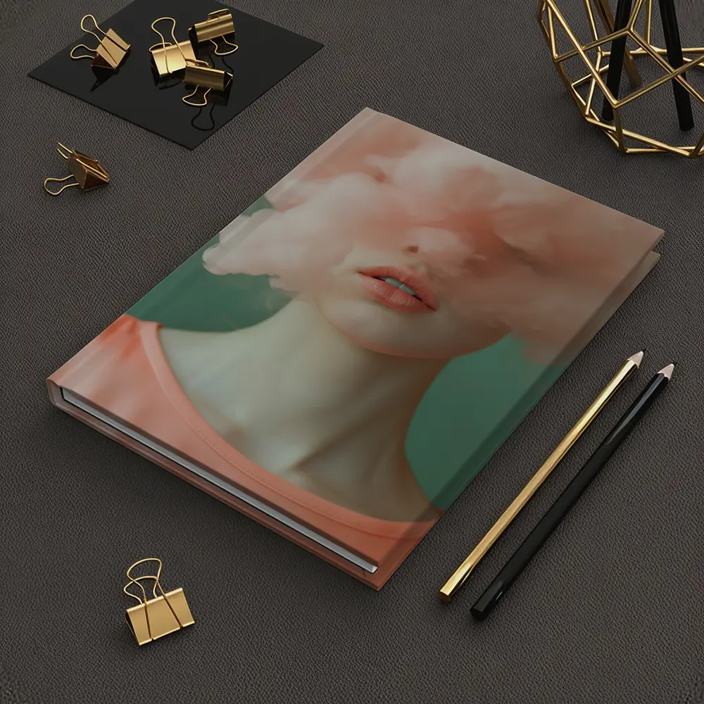 Woman Face Hidden Behind Pink Cloud – Notebooks