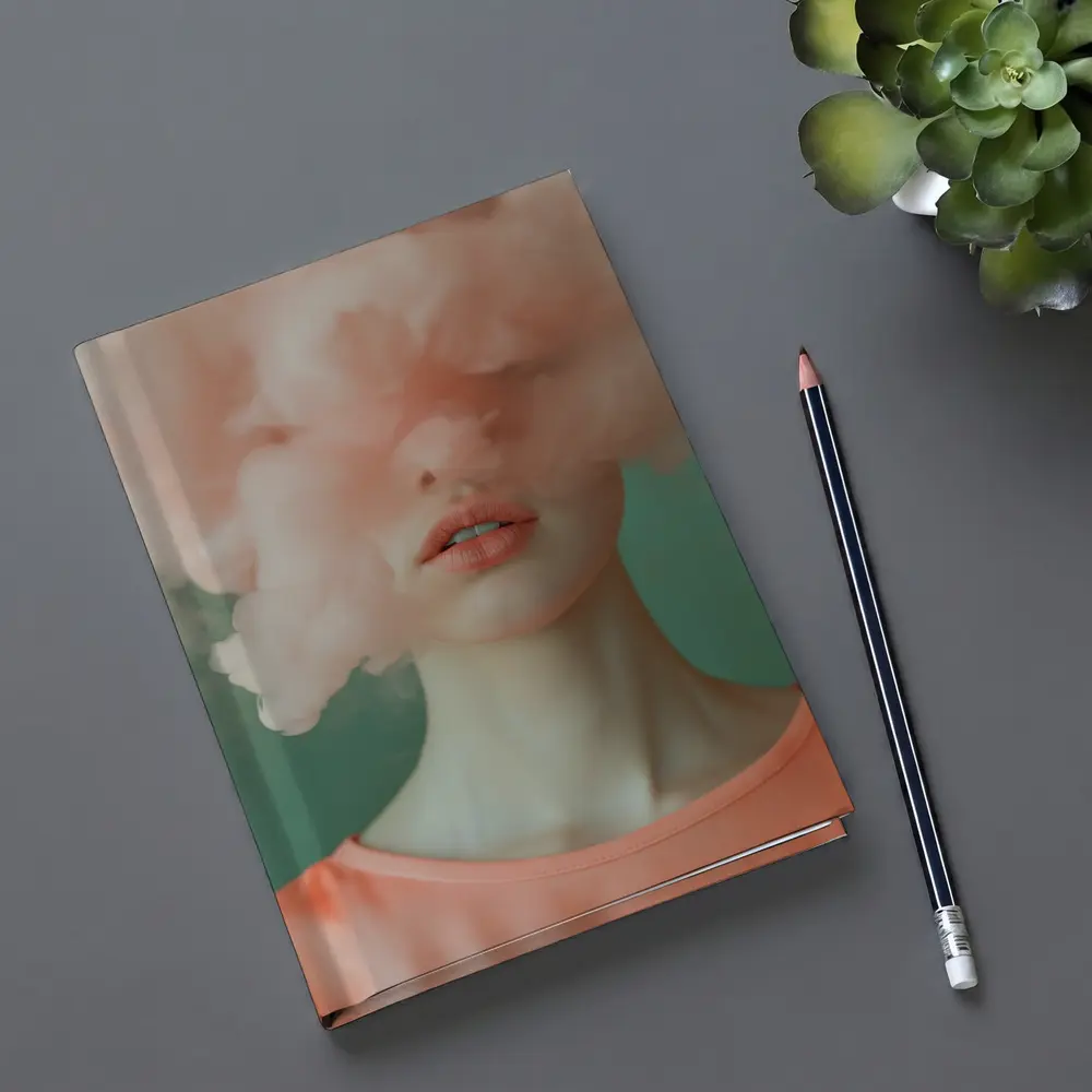 Woman Face Hidden Behind Pink Cloud – Notebooks
