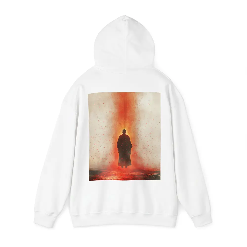 Lone Figure Standing In Red Fiery Mist – Hoodies