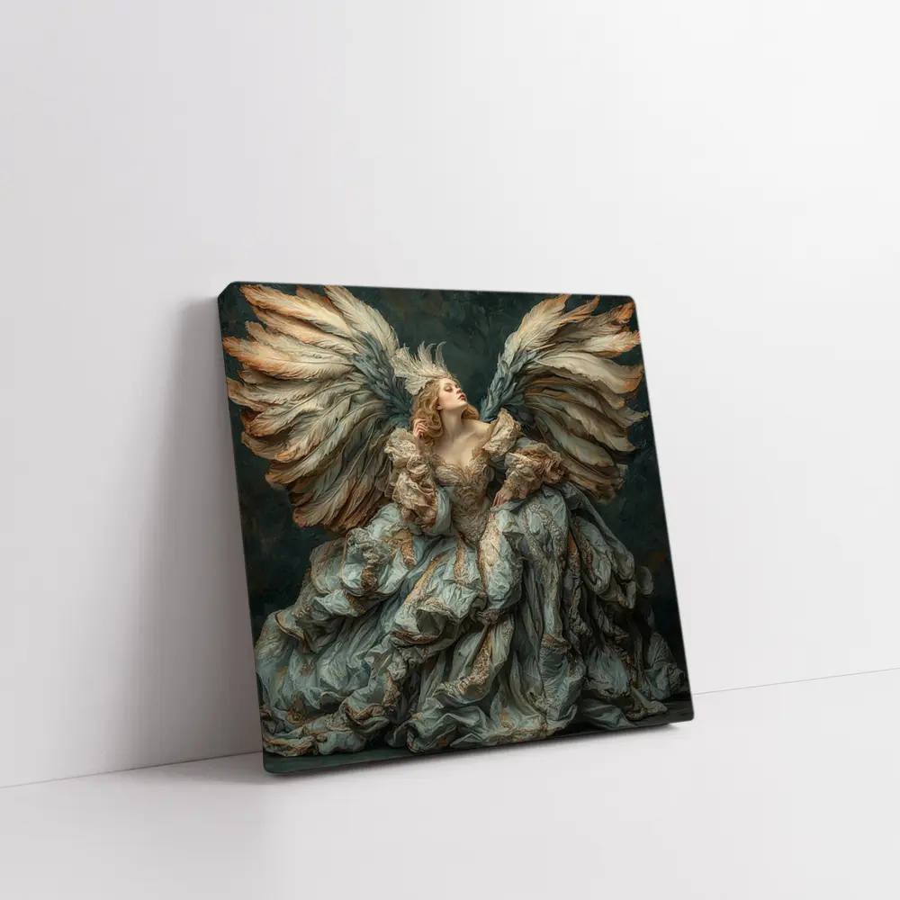 Baroque Angel Woman Large Wings Fantasy Art – Wall Art