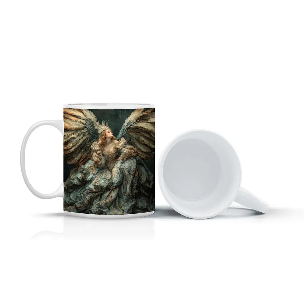 Baroque Angel Woman Large Wings Fantasy Art – Mugs