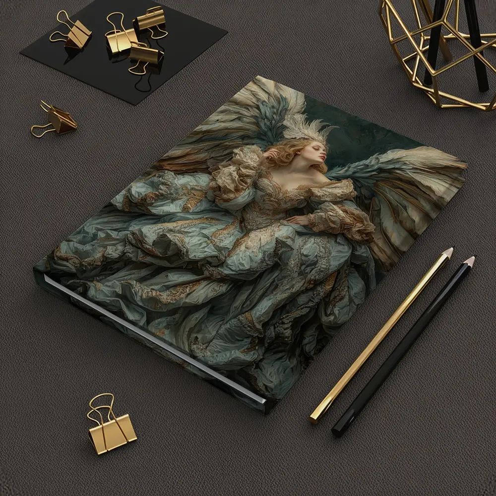Baroque Angel Woman Large Wings Fantasy Art – Notebooks