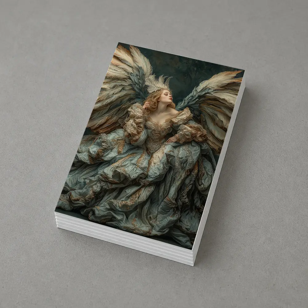 Baroque Angel Woman Large Wings Fantasy Art – Postcards