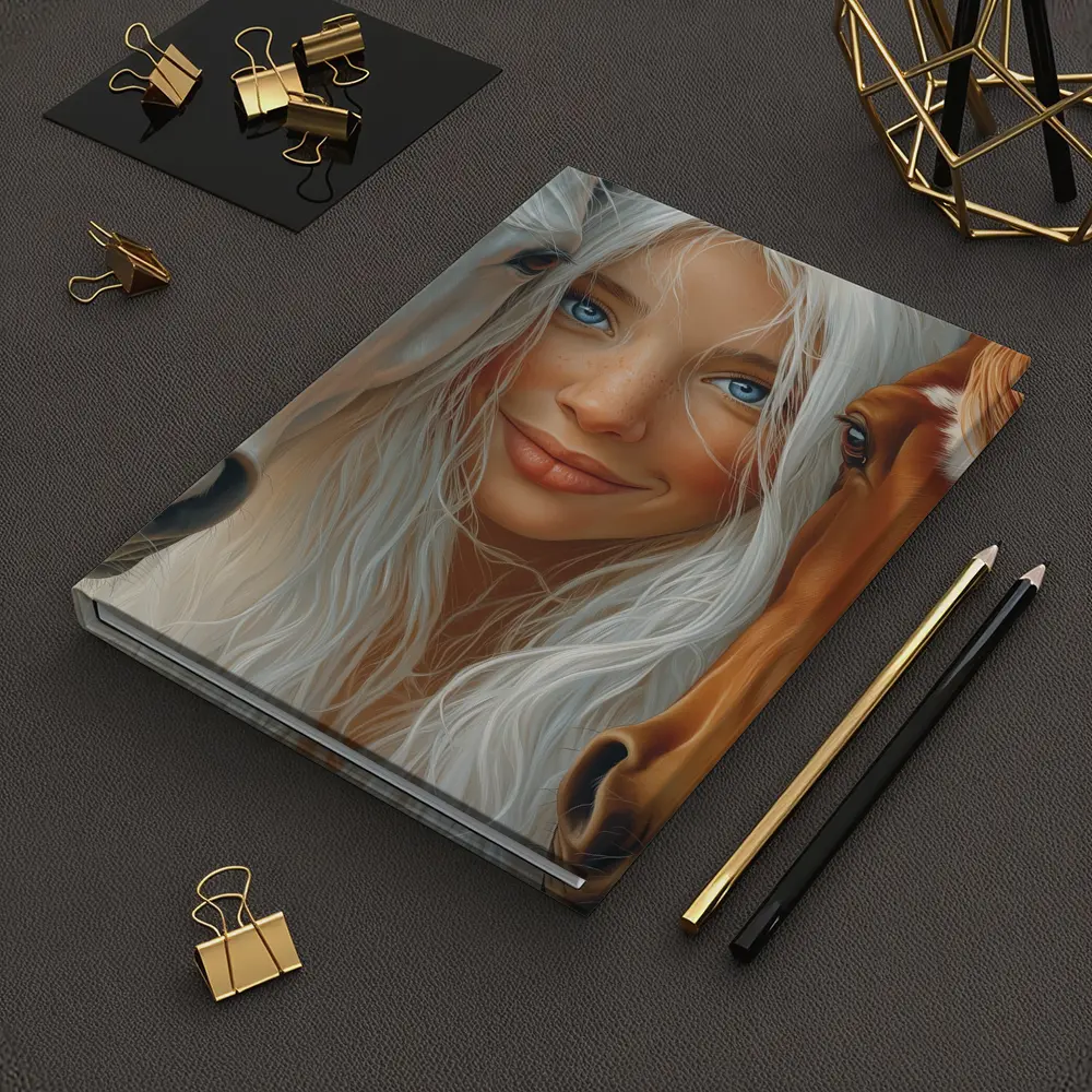 Blue Eyed Girl Between Two Horses – Notebooks