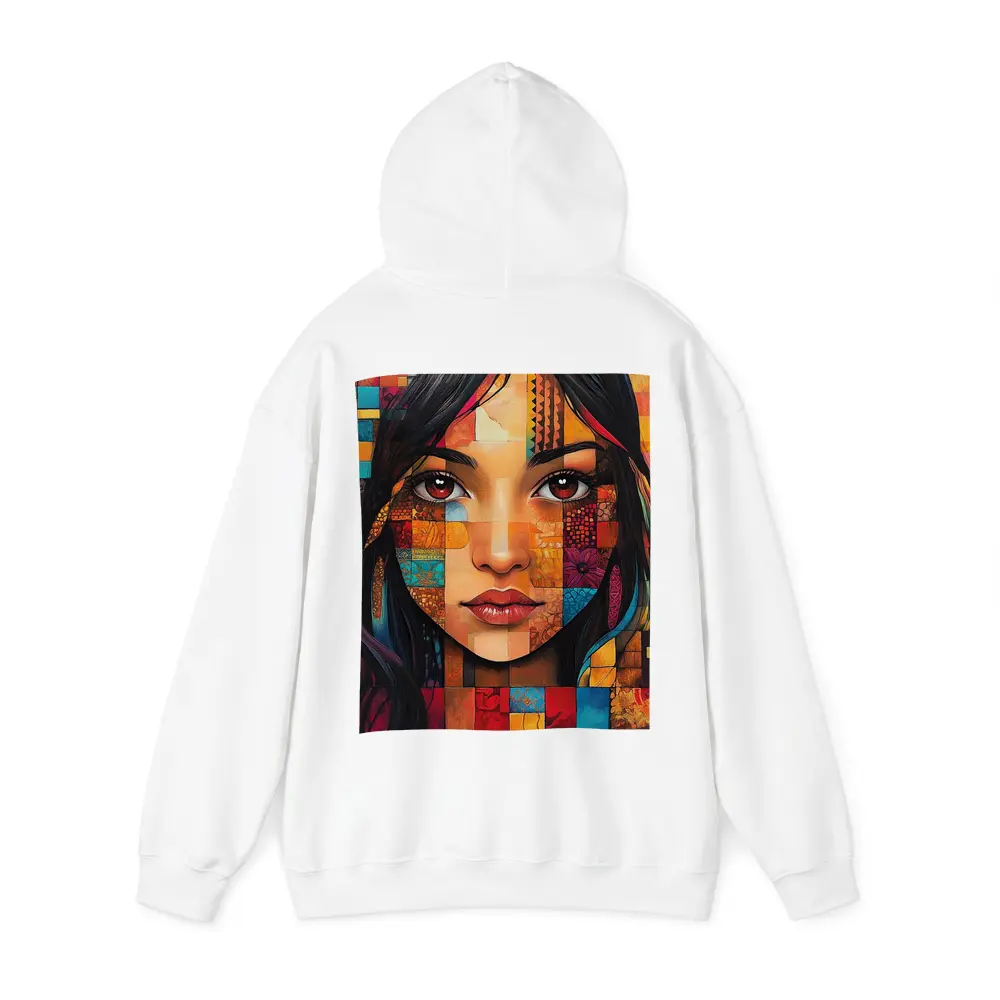 Mosaic Patchwork Portrait Woman Colorful Abstract – Hoodies