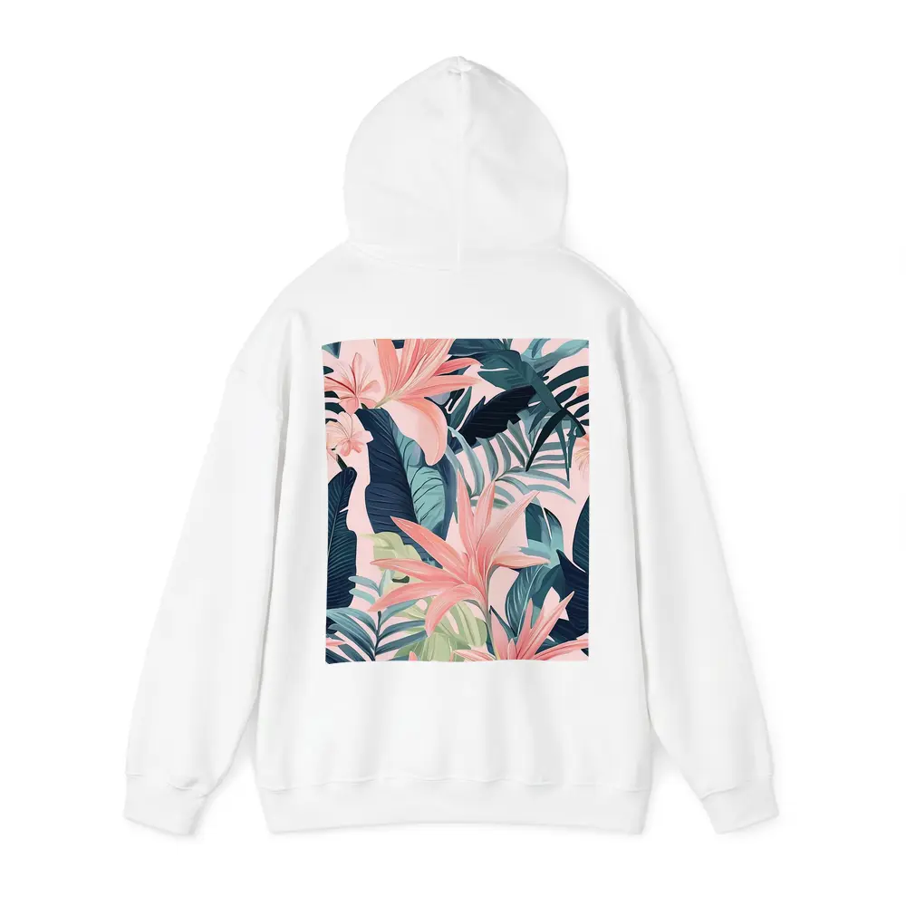 Pink Tropical Flowers and Dark Leaves – Hoodies