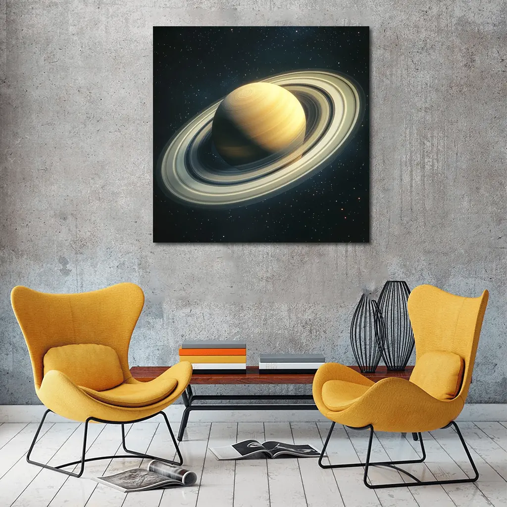 Saturn Planet Rings Deep Space Stars – Wall Art
