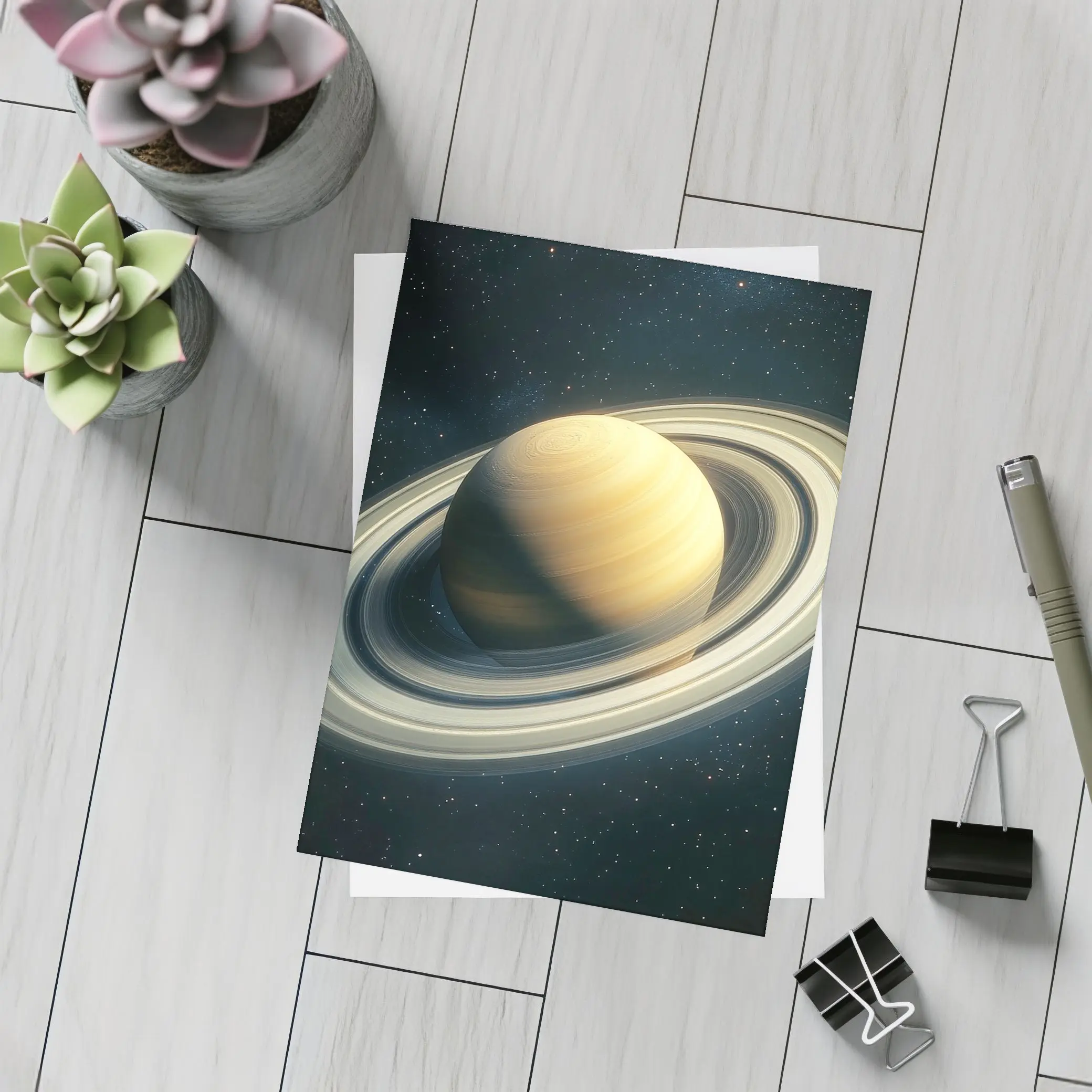 Saturn Planet Rings Deep Space Stars – Postcards