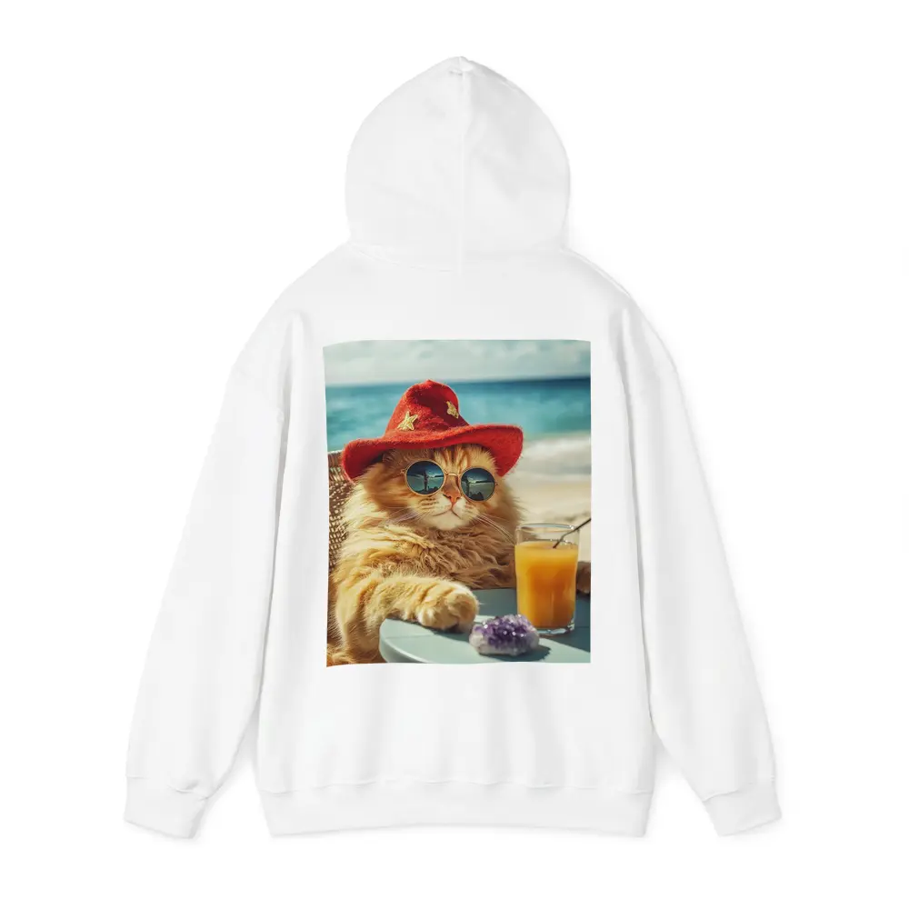 Orange Cat Sunglasses Red Hat Beach – Hoodies