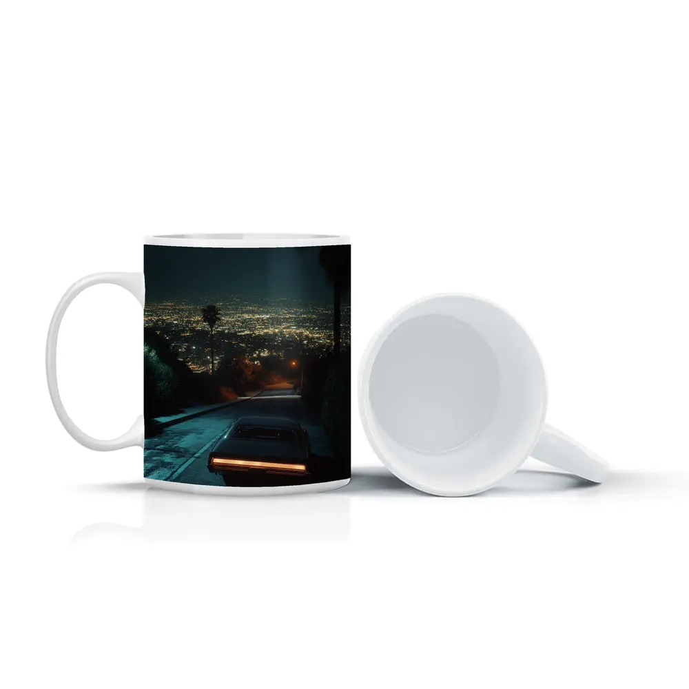 Classic Muscle Car Los Angeles Night City – Mugs