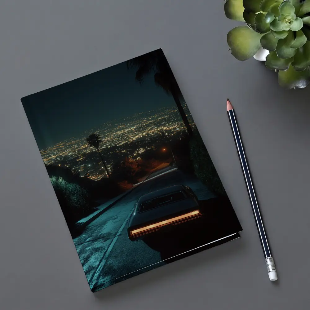 Classic Muscle Car Los Angeles Night City – Notebooks