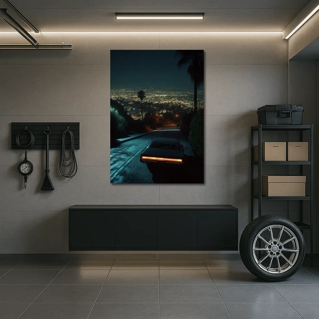 Classic Muscle Car Los Angeles Night City – Wall Art