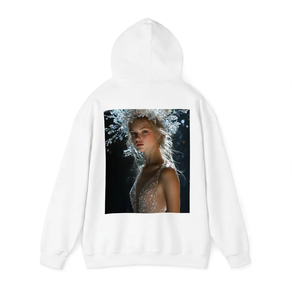 Woman Crystal Crown Gown Dark Background – Hoodies