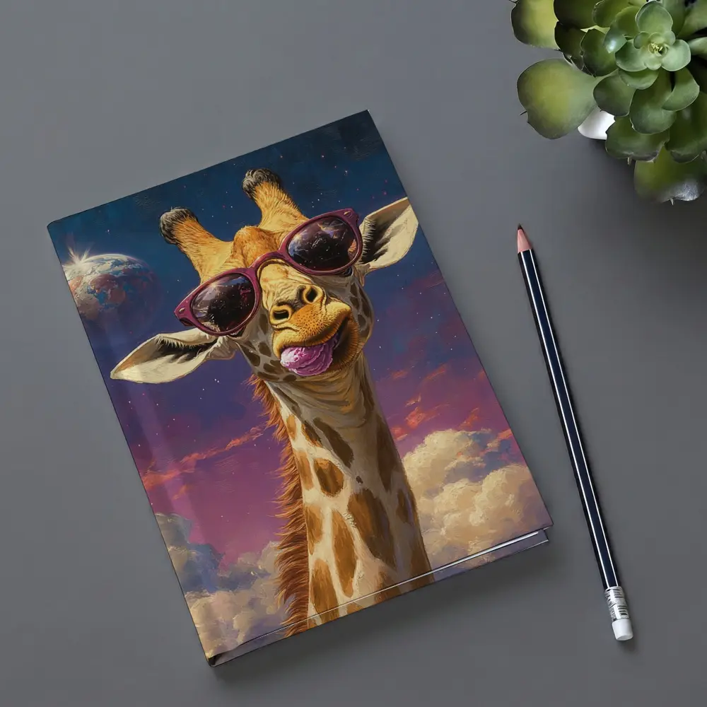 Cool Giraffe Sunglasses Space Sky Art – Notebooks