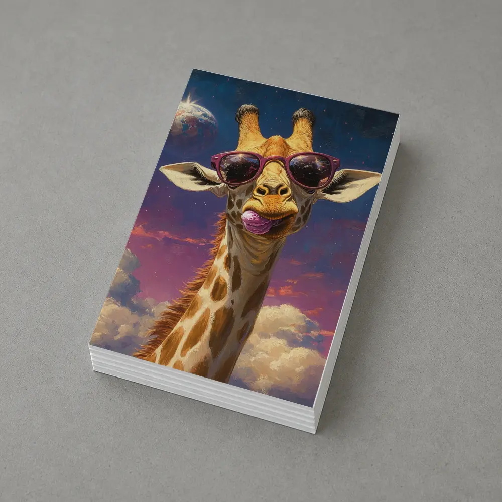 Cool Giraffe Sunglasses Space Sky Art – Postcards