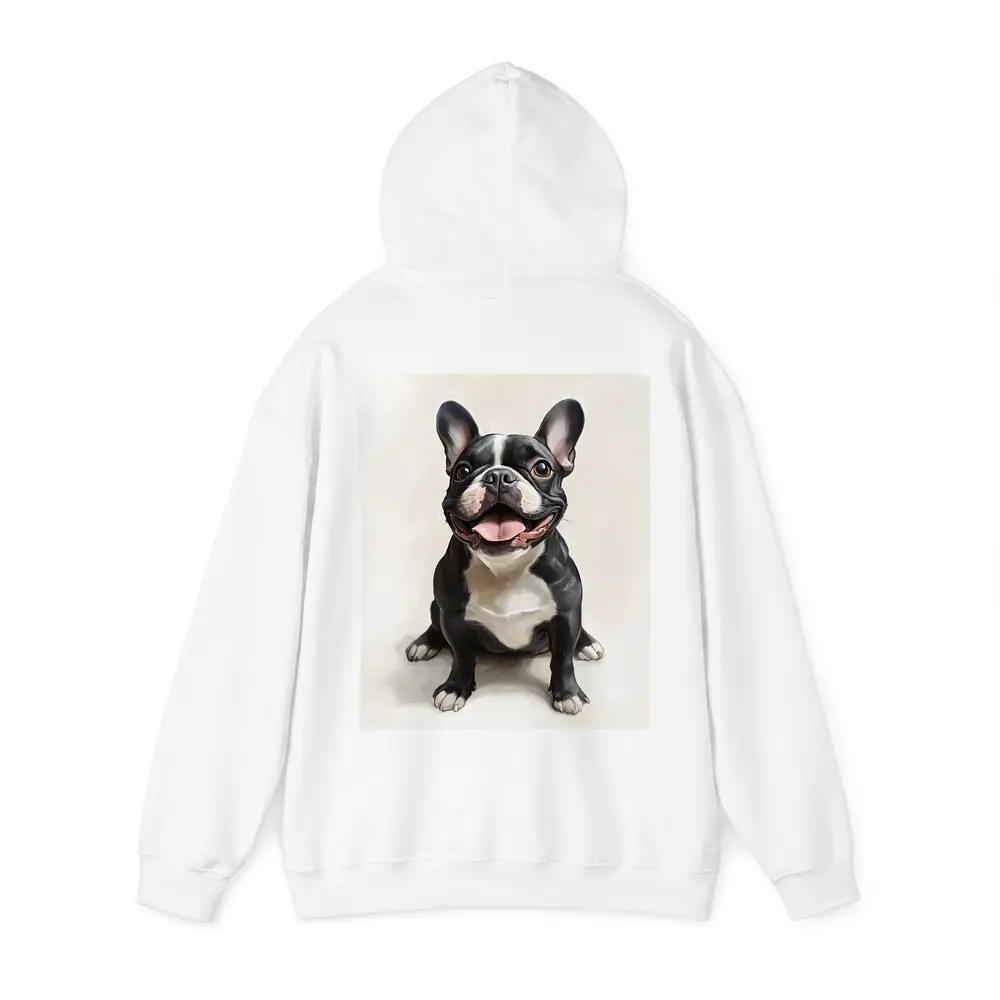 Happy French Bulldog Portrait on Beige Background – Hoodies