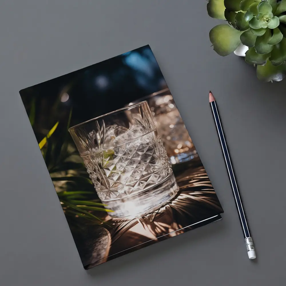 Crystal Whiskey Glass Ice Tropical Night – Notebooks