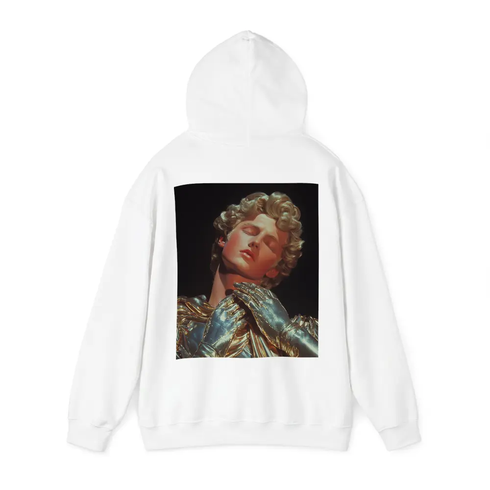 Golden Sculpture Figure Dark Dramatic Background – Hoodies