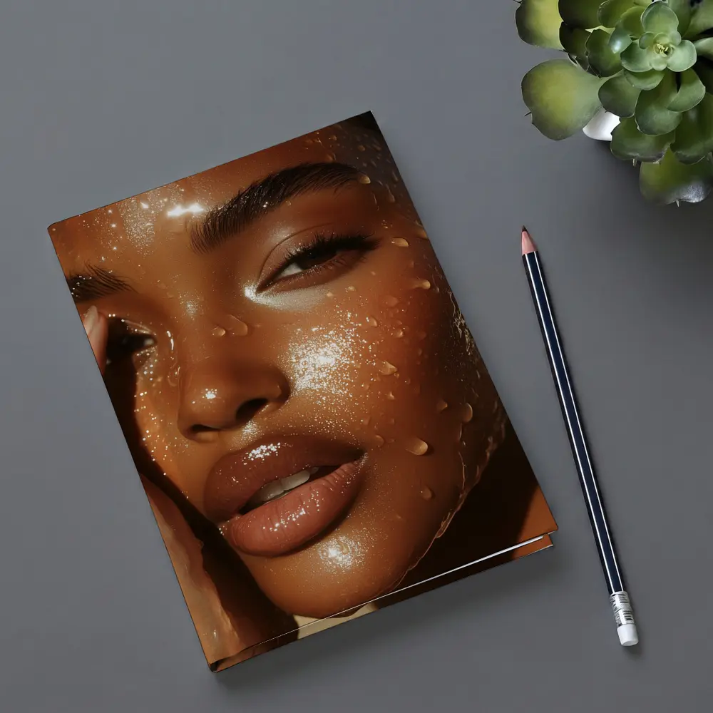 Woman Face Close Up Water Drops – Notebooks