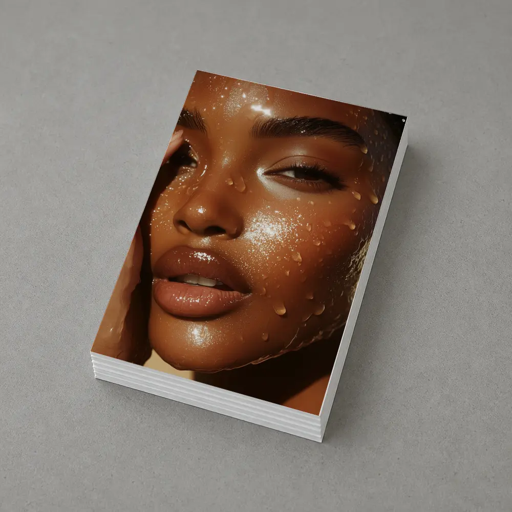 Woman Face Close Up Water Drops – Postcards