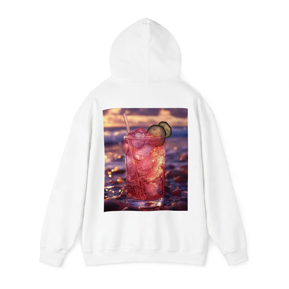 Pink Cocktail Drink Sunset Ocean Background – Hoodies