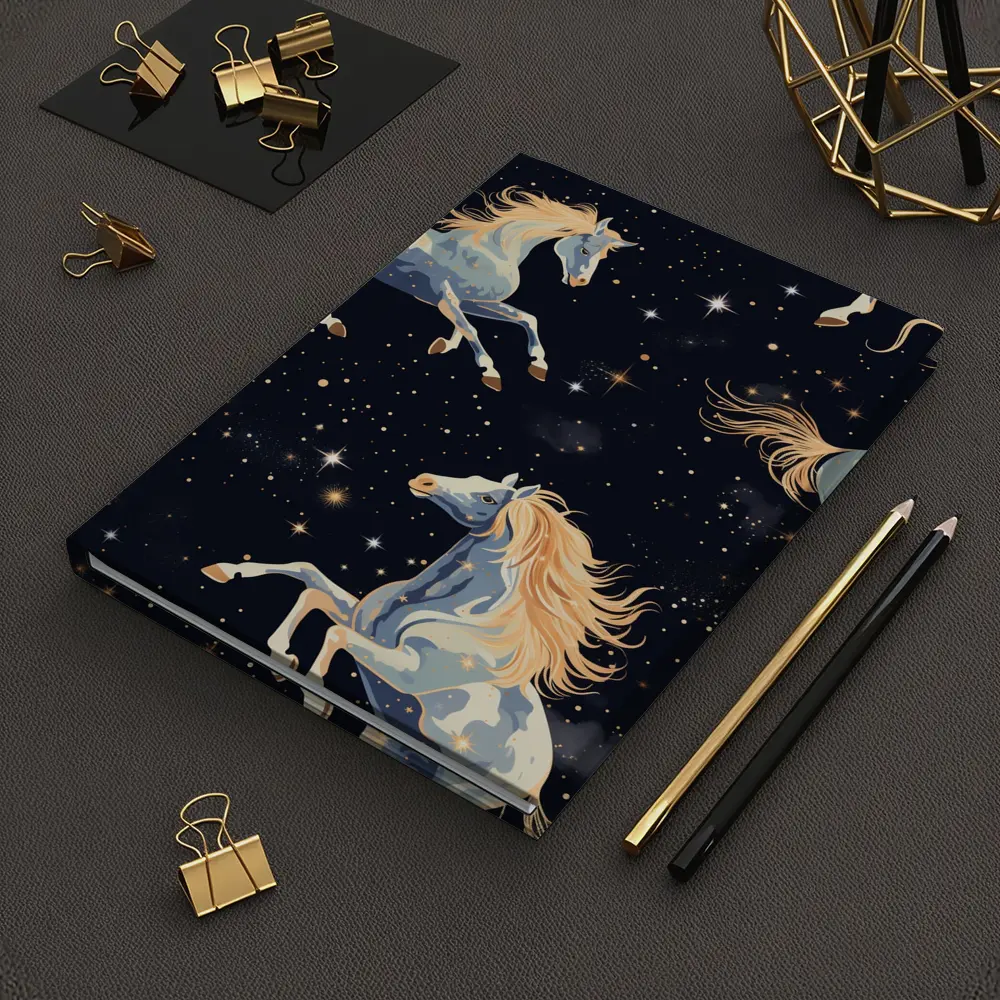 Celestial Horses Galloping Through Starry Night – Notebooks
