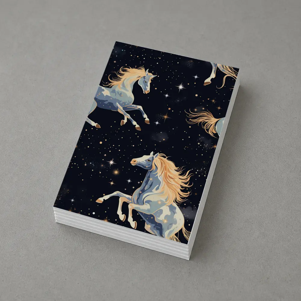Celestial Horses Galloping Through Starry Night – Postcards