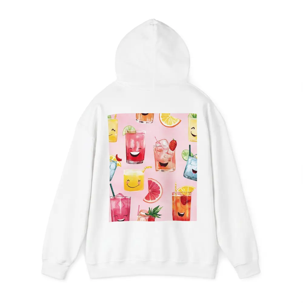 Happy Cartoon Cocktail Glasses Pink Pattern – Hoodies