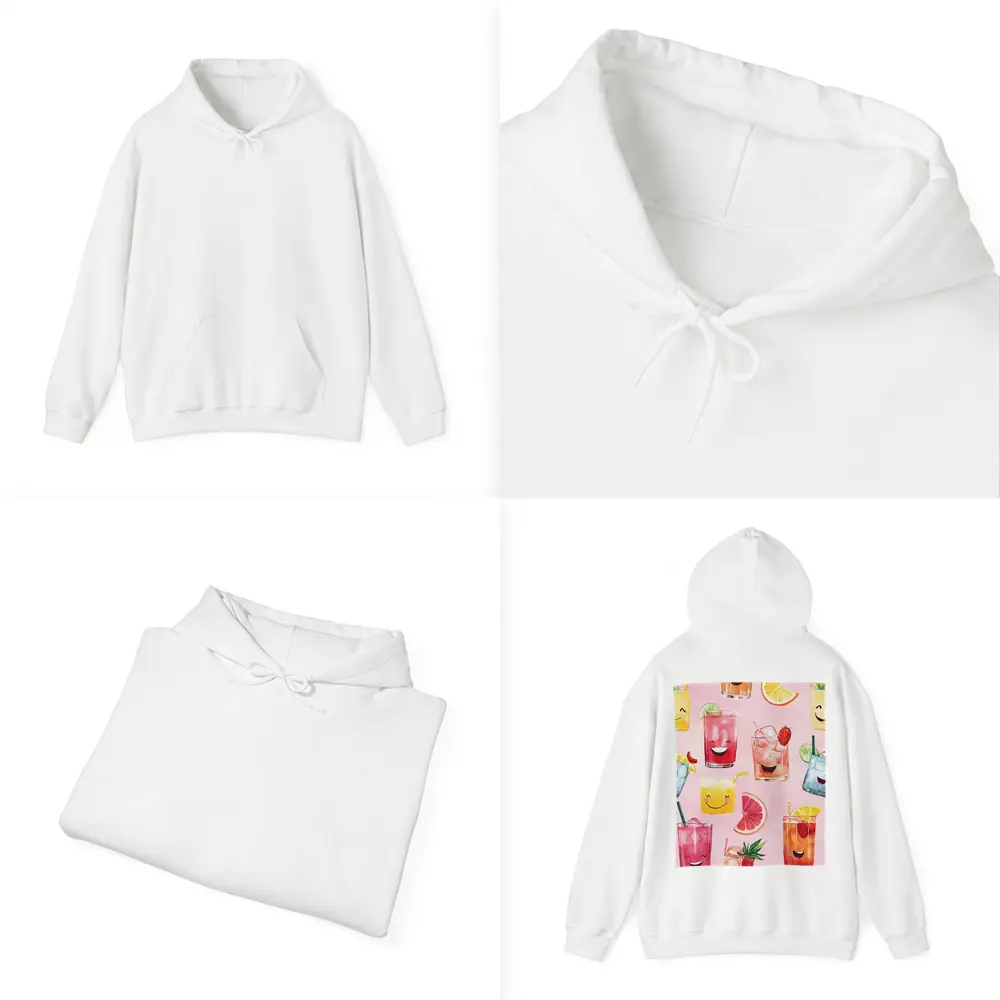 Happy Cartoon Cocktail Glasses Pink Pattern – Hoodies