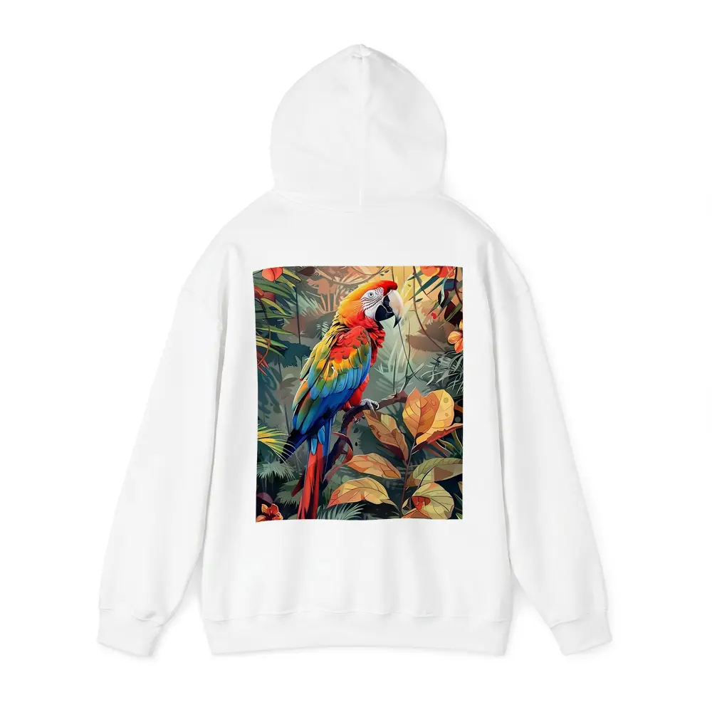 Scarlet Macaw Parrot Tropical Jungle Foliage – Hoodies