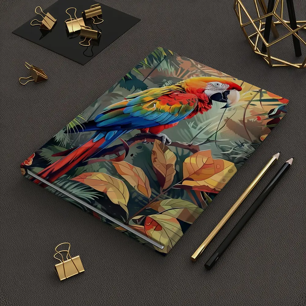 Scarlet Macaw Parrot Tropical Jungle Foliage – Notebooks