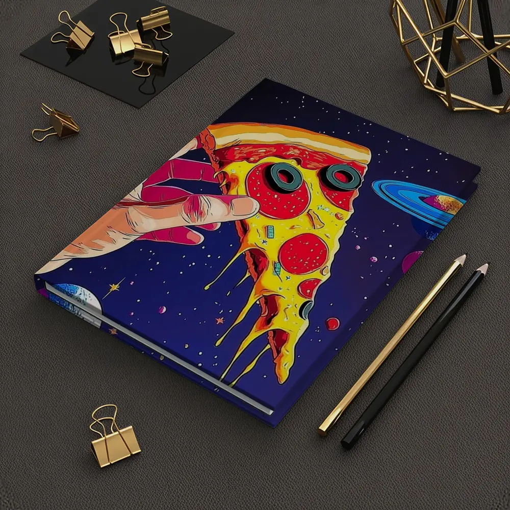 Pop Art Pizza Slice Colorful Space Galaxy – Notebooks