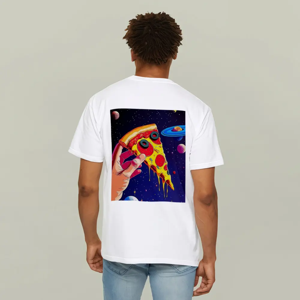 Pop Art Pizza Slice Colorful Space Galaxy – T-Shirts