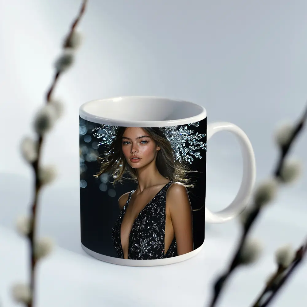 Fashion Model Crystal Crown Black Gown – Mugs