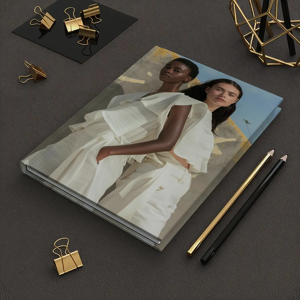 Two Women White Outfits Outdoor Fashion – Notebooks