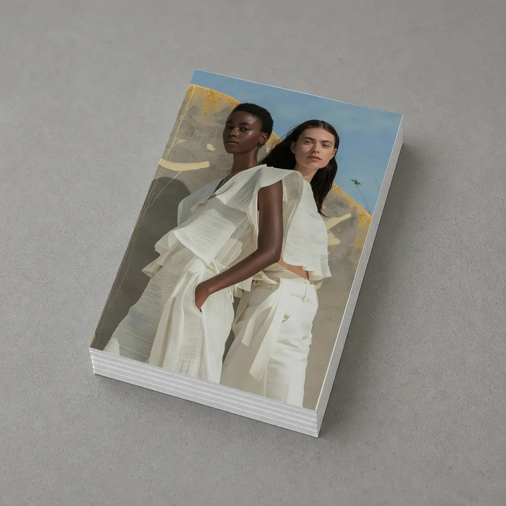 Two Women White Outfits Outdoor Fashion – Postcards
